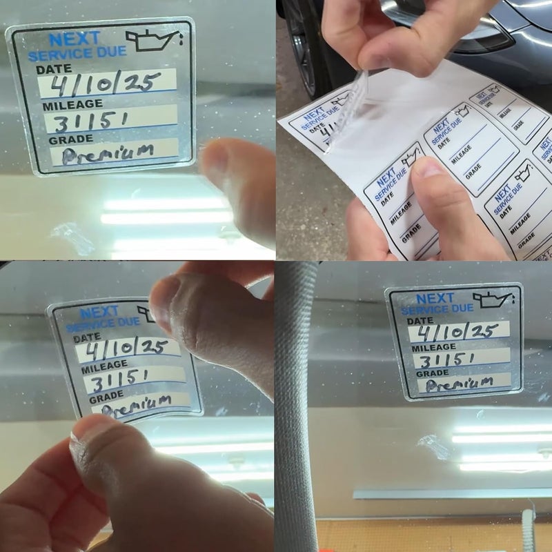 Chardime Oil Change Stickers，300pcs 2x2 inch Oil Change Stickers for windscreen - Easy to use and Remove - Image 5